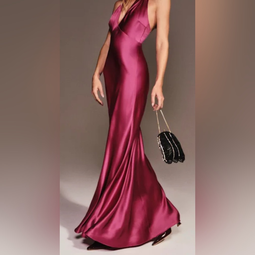 Reformation 100% Silk Daniella Dress - Hibiscus Tea